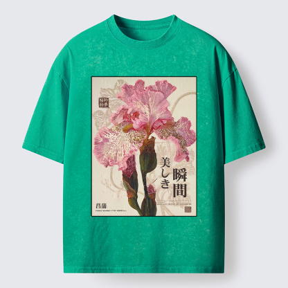 Tokyo-Tiger Iris Elegance Poster Washed T-Shirt