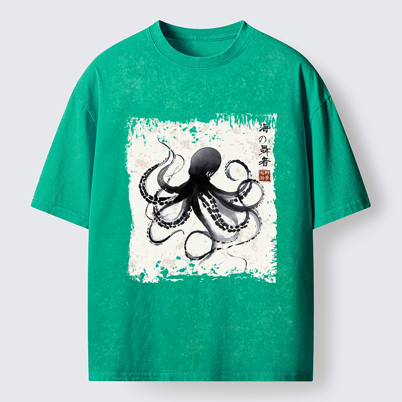 Tokyo-Tiger Octopus: Dance of the Deep Washed T-Shirt