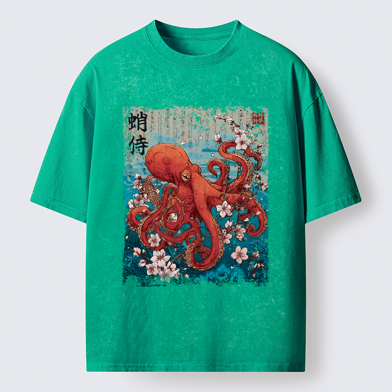 Tokyo-Tiger The Eight-Armed Samurai Washed T-Shirt