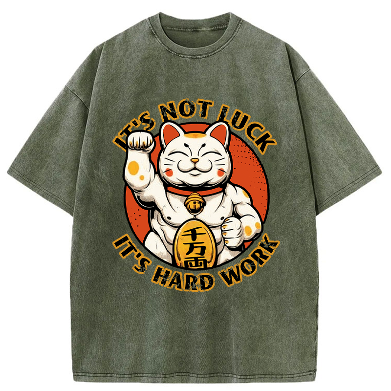 Tokyo-Tiger Maneki:Luck Is Earned Washed T-Shirt