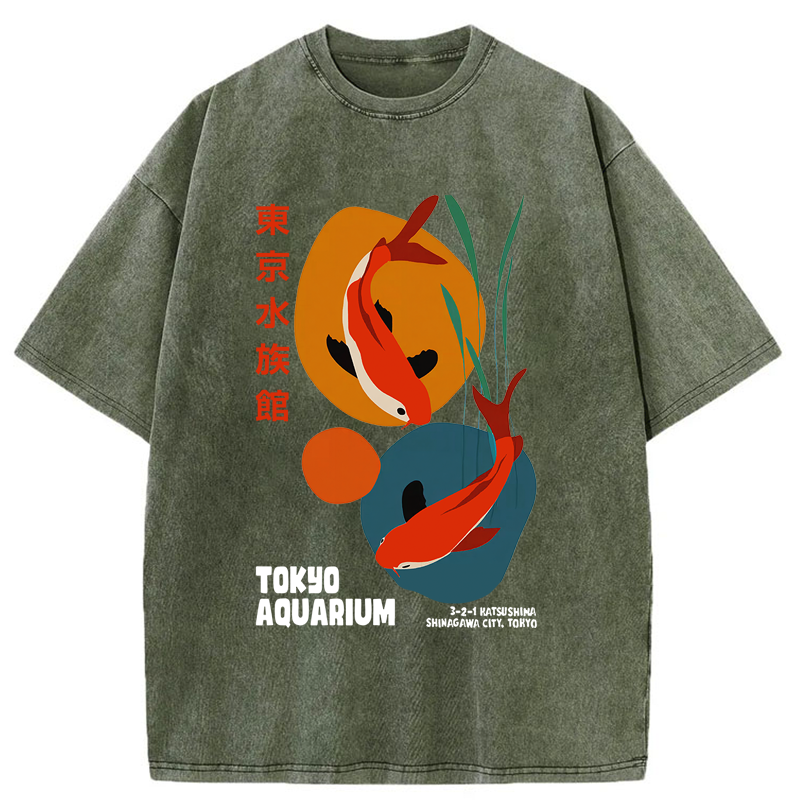 Tokyo-Tiger Tokyo Koi Dreams Washed T-Shirt