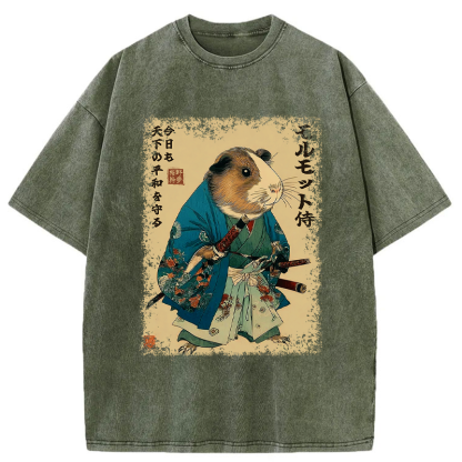 Tokyo-Tiger Peacekeeper Guinea Samurai Washed T-Shirt