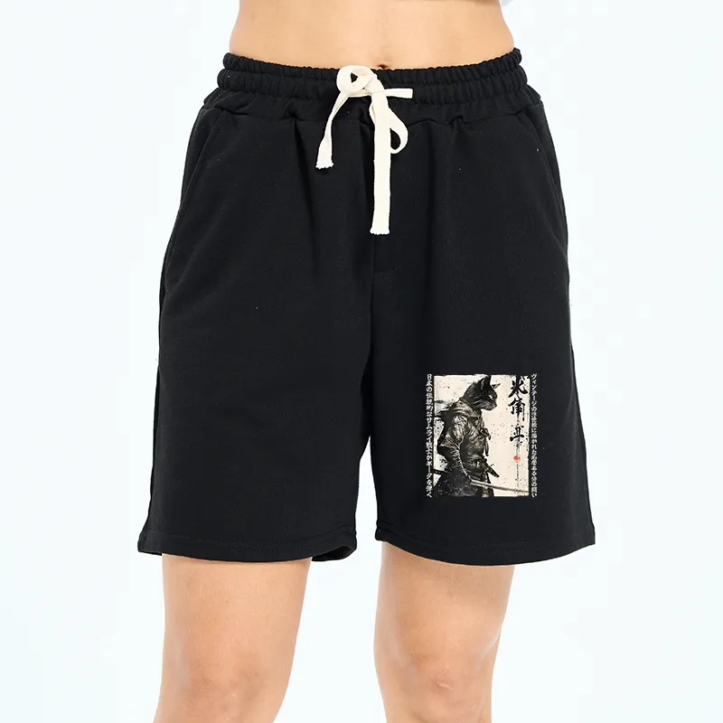 Tokyo-Tiger Cat Samurai Retro Unisex Shorts