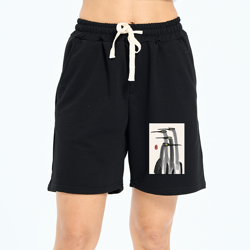 Tokyo-Tiger Japanese Crane Poster Unisex Shorts
