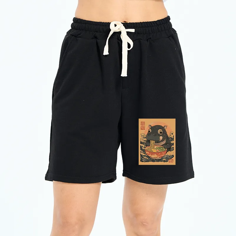 Tokyo-Tiger Moo Deng Eat Ramen Unisex Shorts