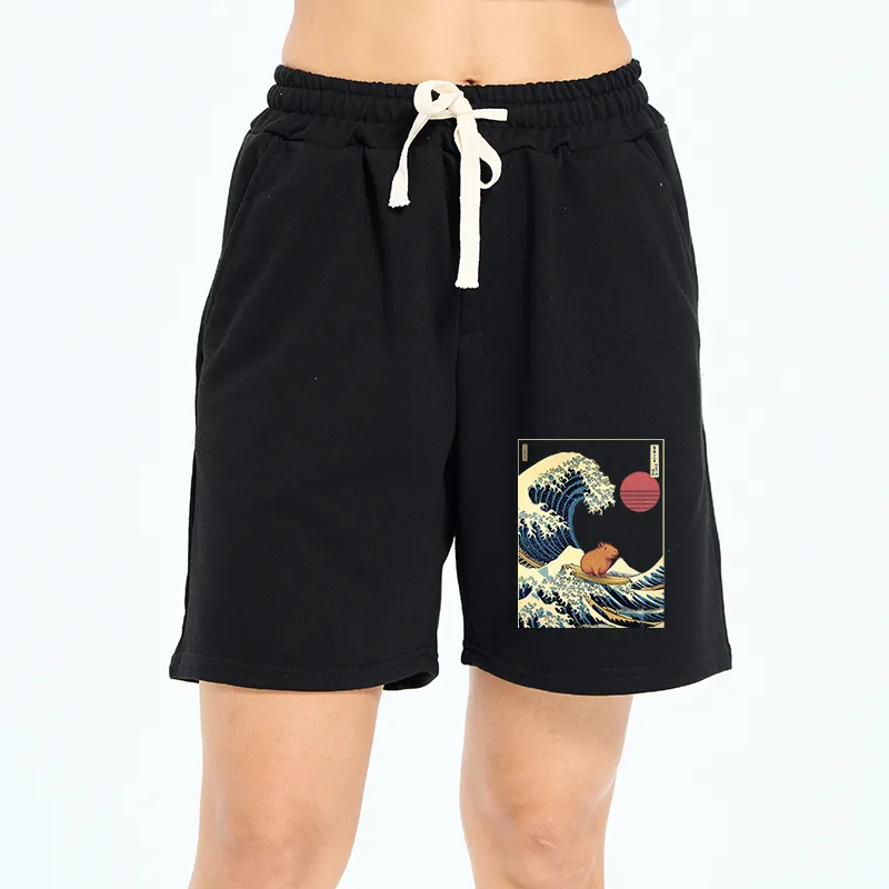 Tokyo-Tiger Capybara Surfing Unisex Shorts