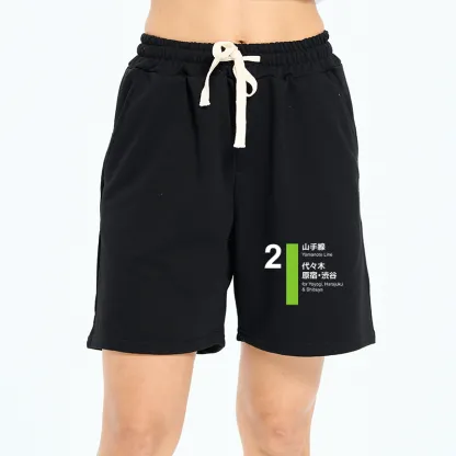 Tokyo-Tiger Yamanote Line Shibuya and Harajuku Unisex Shorts