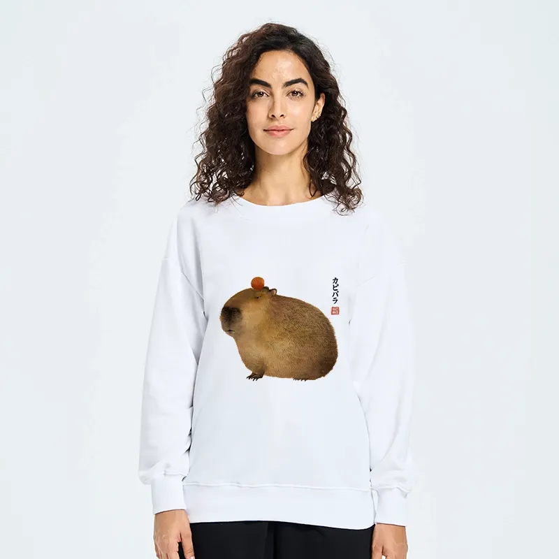 Tokyo-Tiger Calm Capybara Illustration Classic Sweatshirt