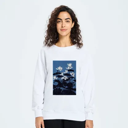 Tokyo-Tiger Blue Lotus Japanese Art Classic Sweatshirt