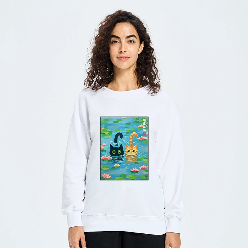 Tokyo-Tiger Cats In The Lotus Pond Classic Sweatshirt