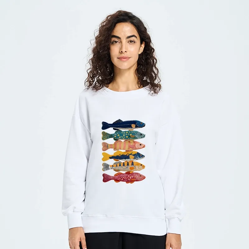 Tokyo-Tiger Colorful Fish Art Collection Classic Sweatshirt