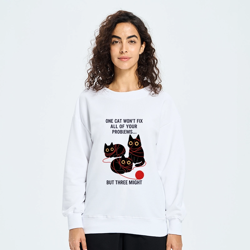 Tokyo-Tiger Three Cats Fix All Problems Classic Sweatshirt