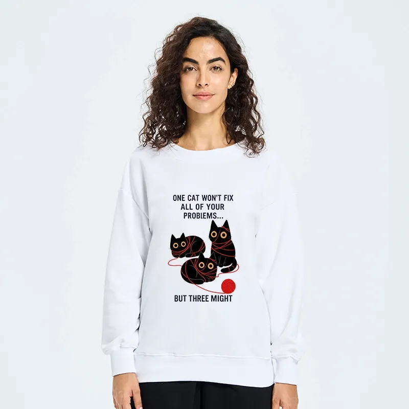 Tokyo-Tiger Three Cats Fix All Problems Classic Sweatshirt