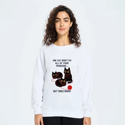 Tokyo-Tiger Three Cats Fix All Problems Classic Sweatshirt