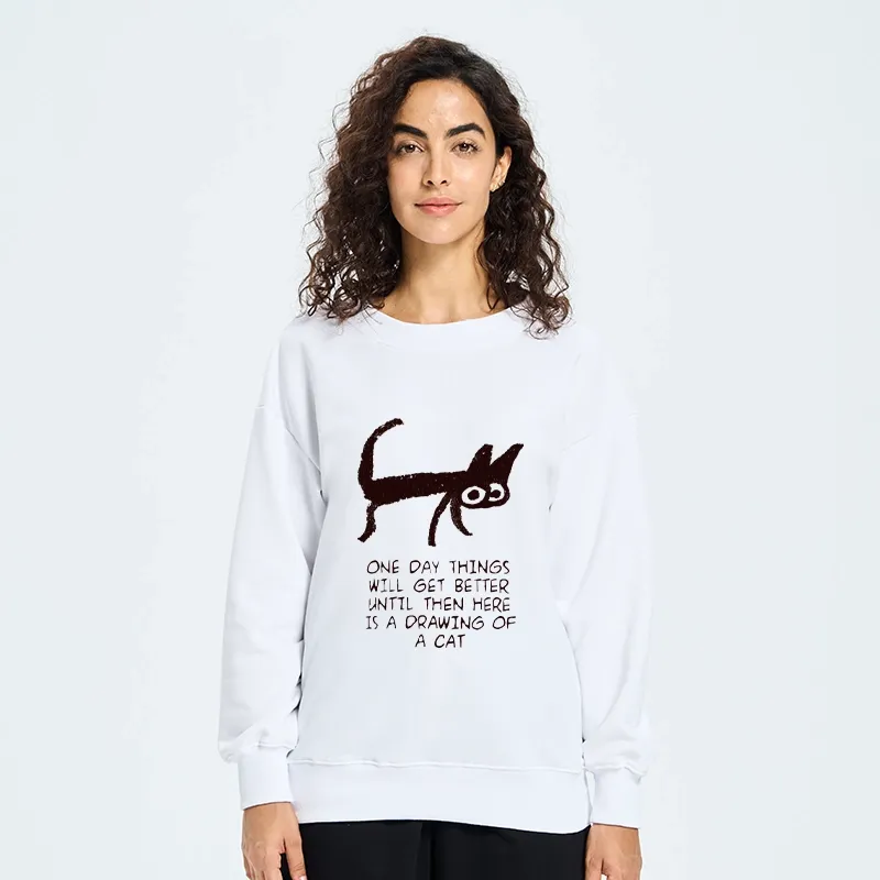 Tokyo-Tiger Cat Cheer Up Drawing Classic Sweatshirt