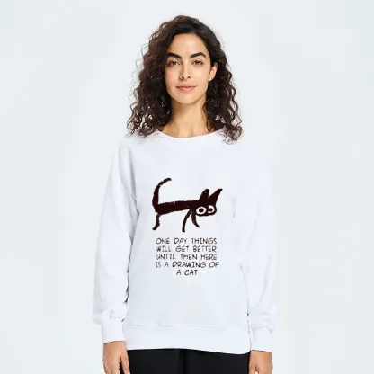 Tokyo-Tiger Cat Cheer Up Drawing Classic Sweatshirt