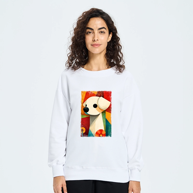 Tokyo-Tiger Retro Abstract Color Block Puppy Art Classic Sweatshirt