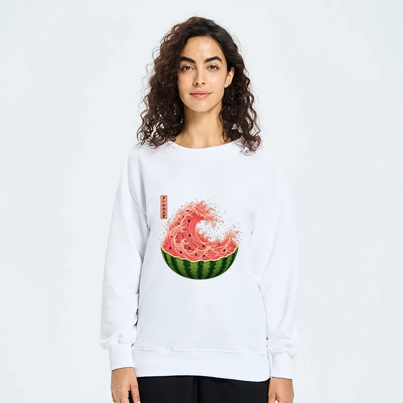 Tokyo-Tiger Watermelon Wave Summer Ukiyo Art Classic Sweatshirt