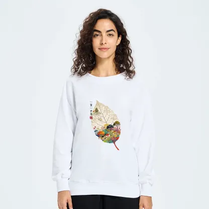 Tokyo-Tiger One Leaf Holds A Tiny Colorful World Classic Sweatshirt