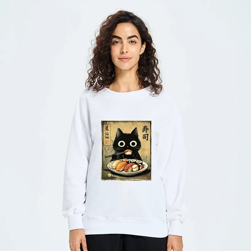 Tokyo-Tiger Vintage Japanese Sushi Cat Classic Sweatshirt
