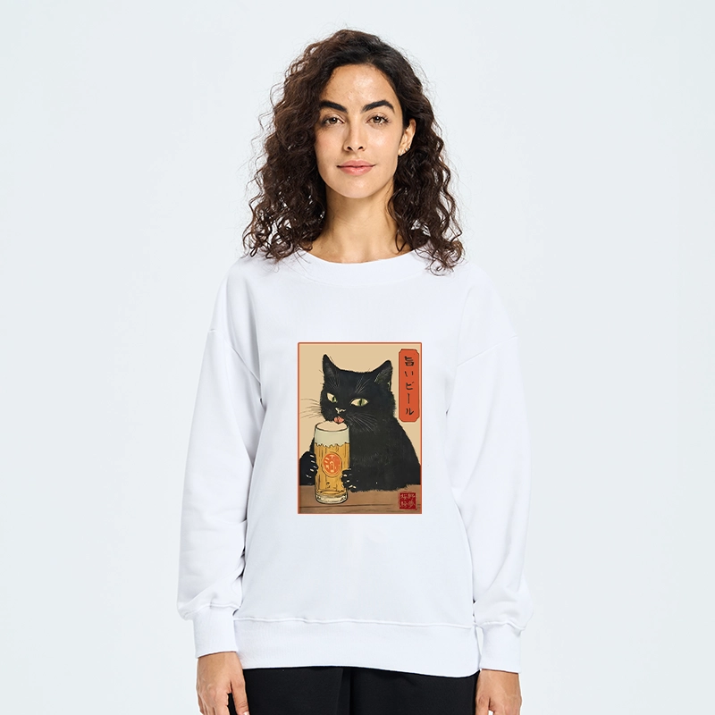 Tokyo-Tiger Cat Holding A Glass Of Beer Classic Sweatshirt
