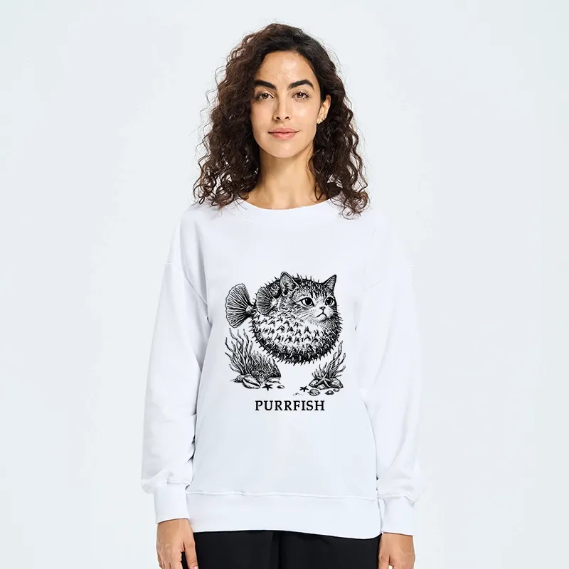 Tokyo-Tiger Spiky Puffer With Cute Cat Head Classic Sweatshirt