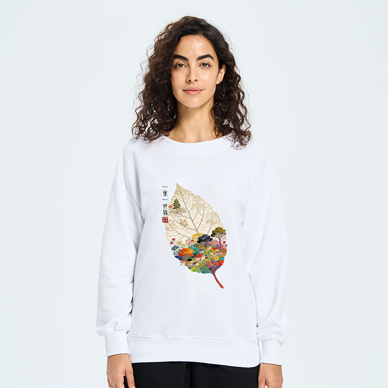 Tokyo-Tiger One Leaf Holds A Tiny Colorful World Classic Sweatshirt