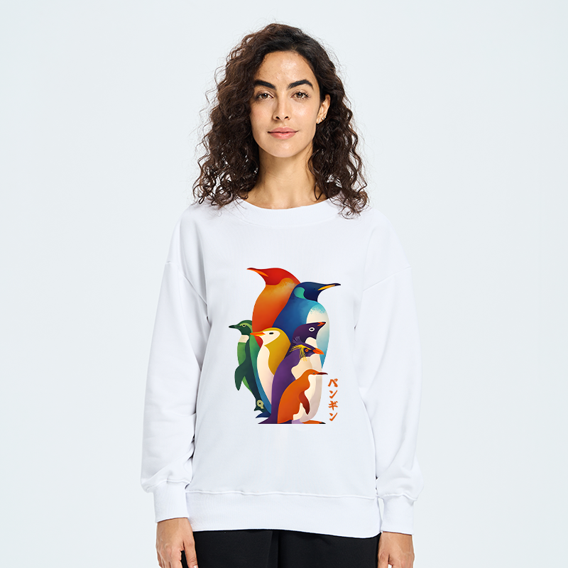 Tokyo-Tiger Cute Multi Tone Penguins Classic Sweatshirt