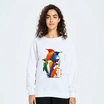 Tokyo-Tiger Cute Multi Tone Penguins Classic Sweatshirt