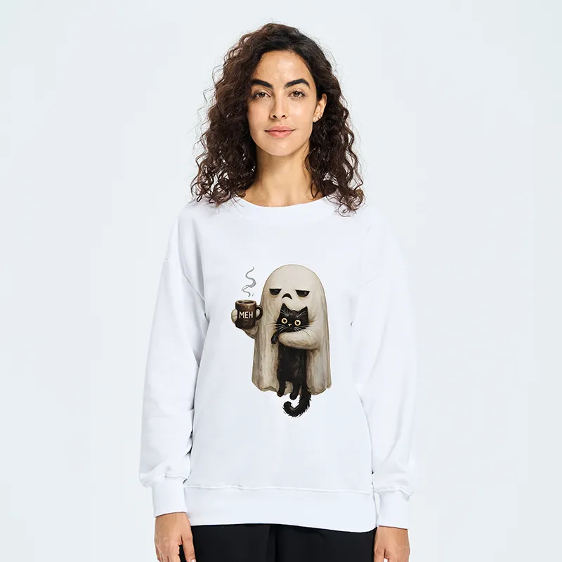 Tokyo-Tiger Ghost Cat Coffee Mood Classic Sweatshirt