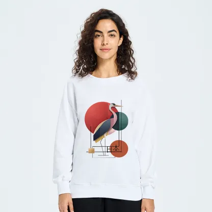 Tokyo-Tiger Geometric Crane Art Classic Sweatshirt