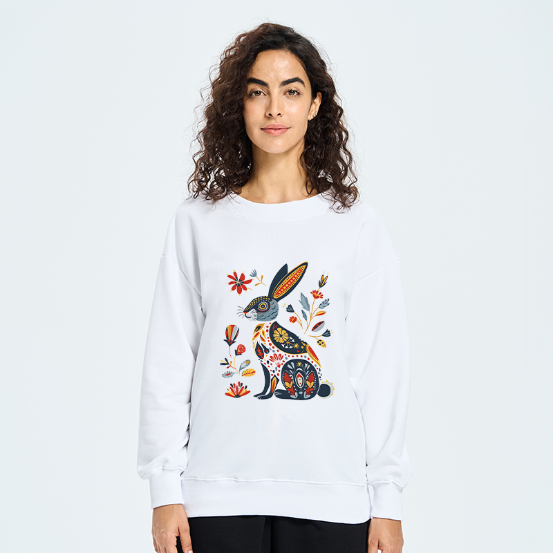 Tokyo-Tiger Folk Hare Bloom Classic Sweatshirt