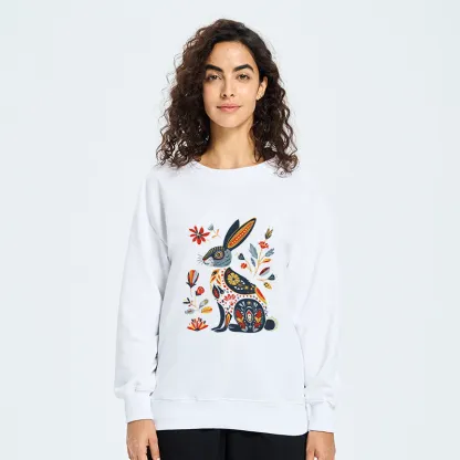 Tokyo-Tiger Folk Hare Bloom Classic Sweatshirt