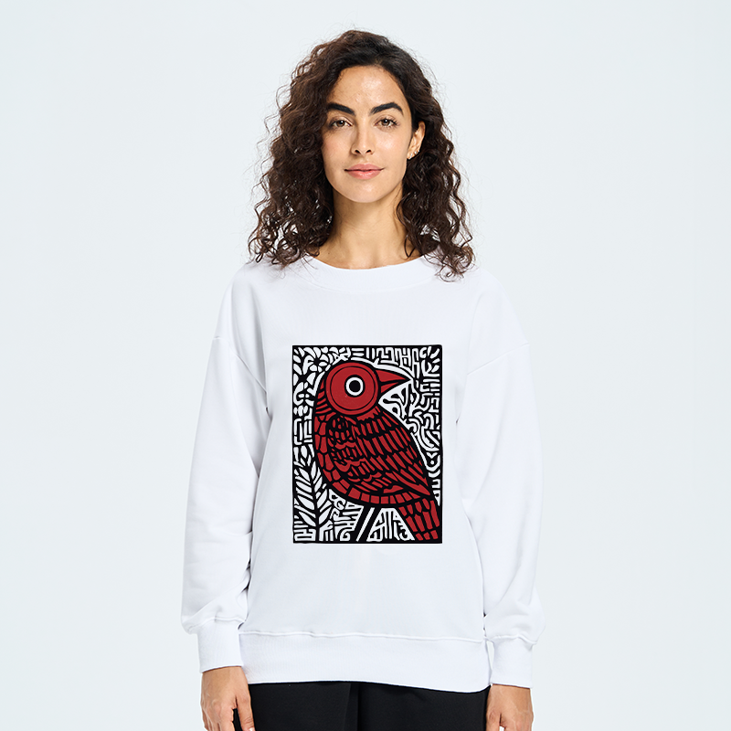 Tokyo-Tiger Retro Woodblock Bird Classic Sweatshirt