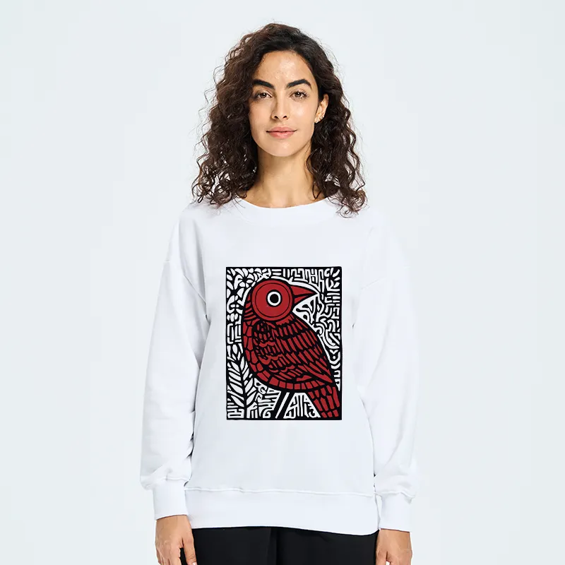 Tokyo-Tiger Retro Woodblock Bird Classic Sweatshirt