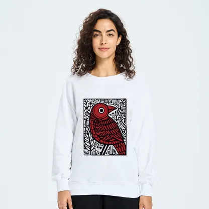 Tokyo-Tiger Retro Woodblock Bird Classic Sweatshirt