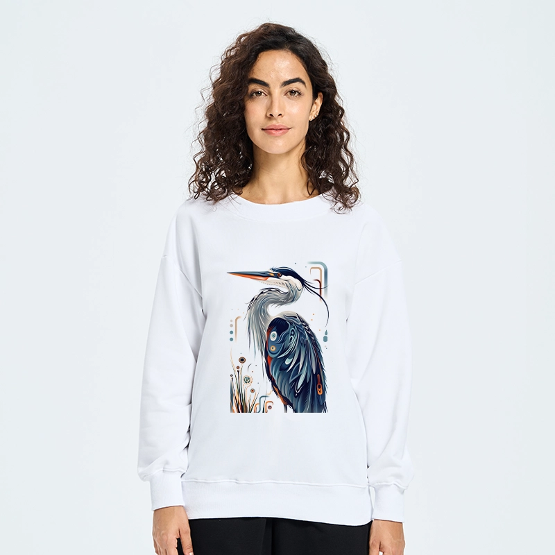 Tokyo-Tiger Stylish Blue Heron Classic Sweatshirt