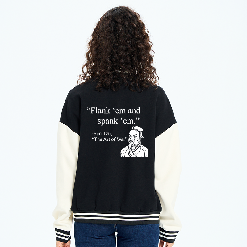 Tokyo-Tiger The Art Of War Funny Embroidery Varsity Jacket