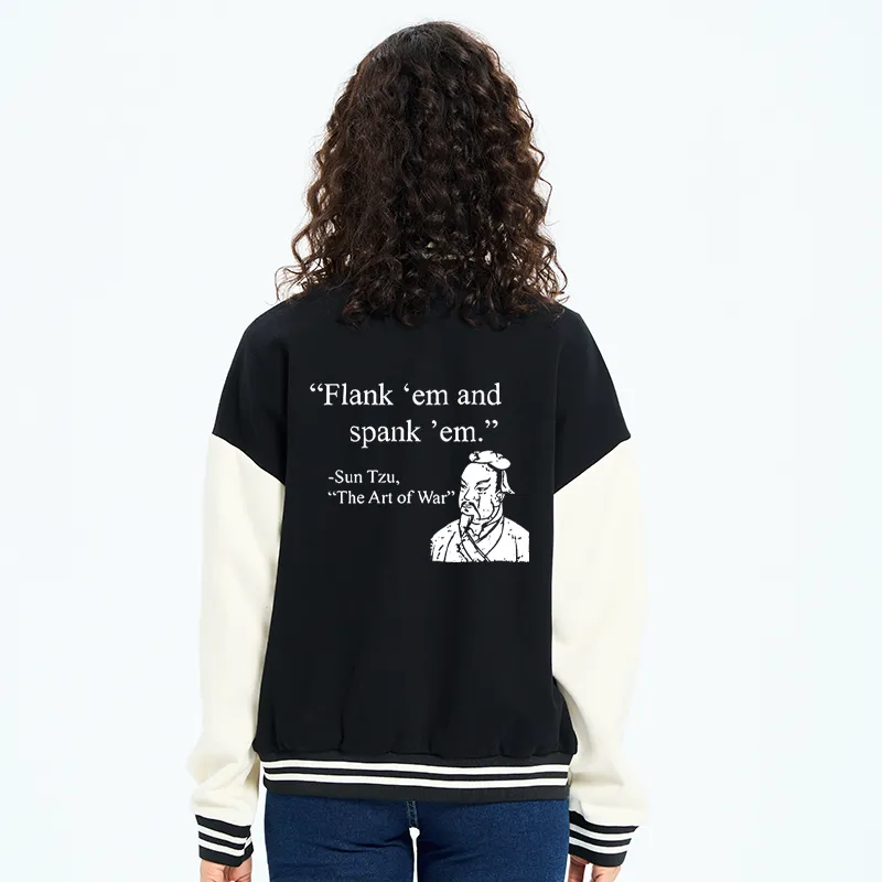 Tokyo-Tiger The Art Of War Funny Embroidery Varsity Jacket