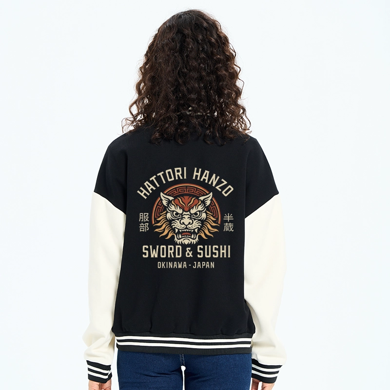 Tokyo-Tiger Hattori Lion Japanese Samurai Embroidery Varsity Jacket