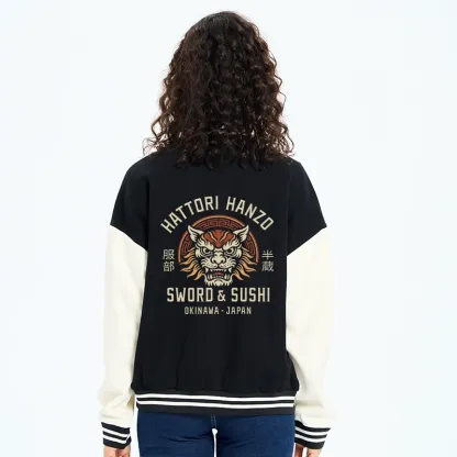 Tokyo-Tiger Hattori Lion Japanese Samurai Embroidery Varsity Jacket