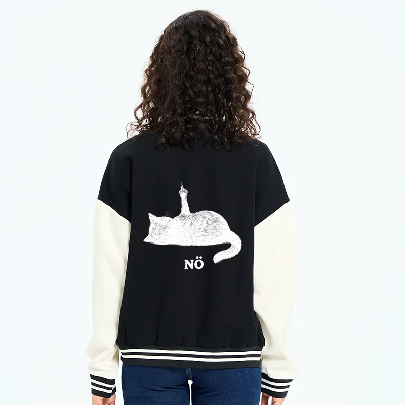 Tokyo-Tiger Cat Refused Embroidery Varsity Jacket