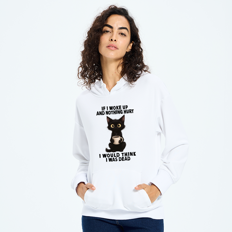 Tokyo-Tiger Funny Cute Black Cat And Coffee Meme Classic Hoodie
