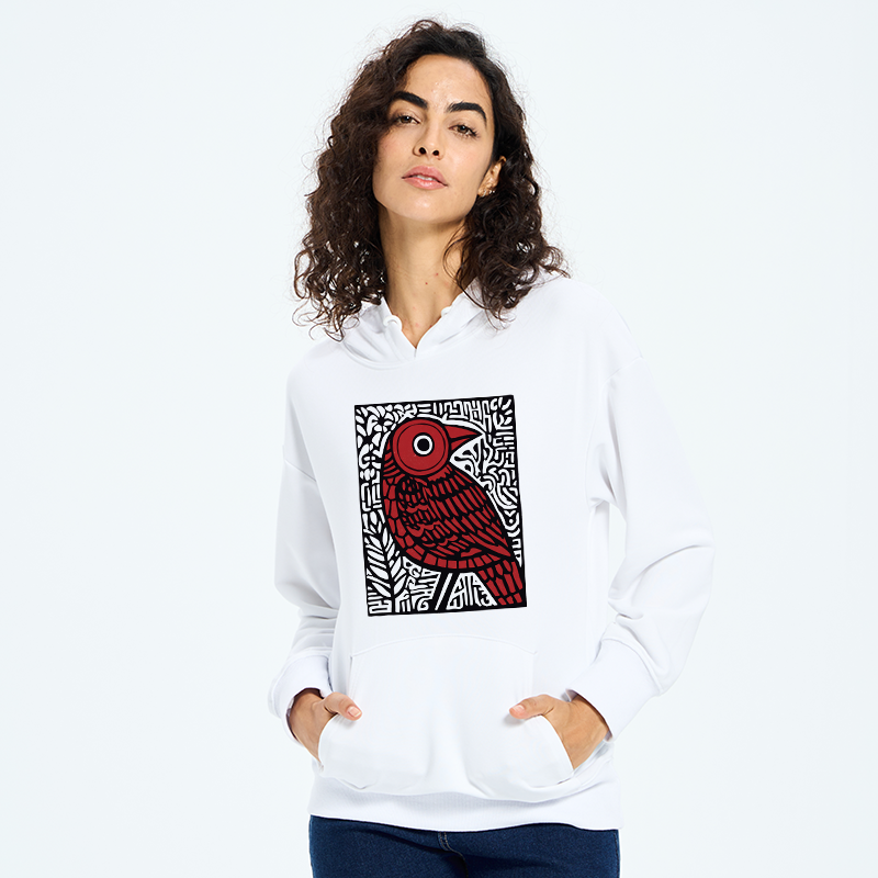 Tokyo-Tiger Retro Woodblock Bird Classic Hoodie