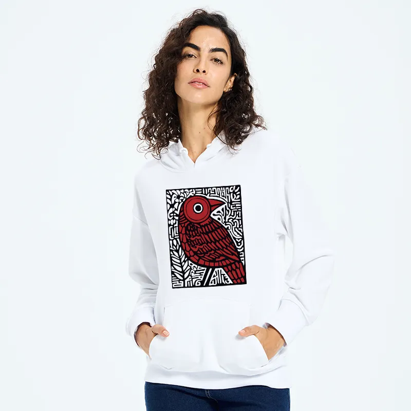 Tokyo-Tiger Retro Woodblock Bird Classic Hoodie