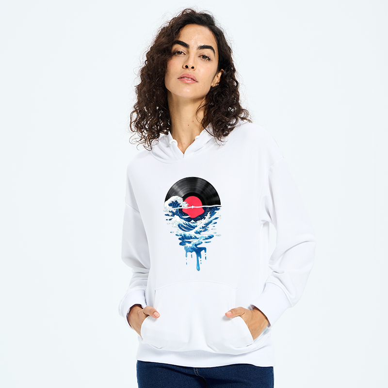 Tokyo-Tiger Vinyl Records And Waves Classic Hoodie