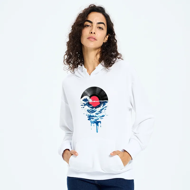 Tokyo-Tiger Vinyl Records And Waves Classic Hoodie