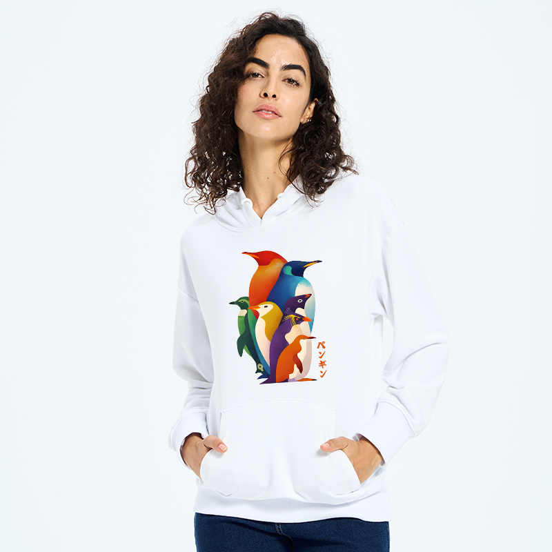 Tokyo-Tiger Cute Multi Tone Penguins Classic Hoodie