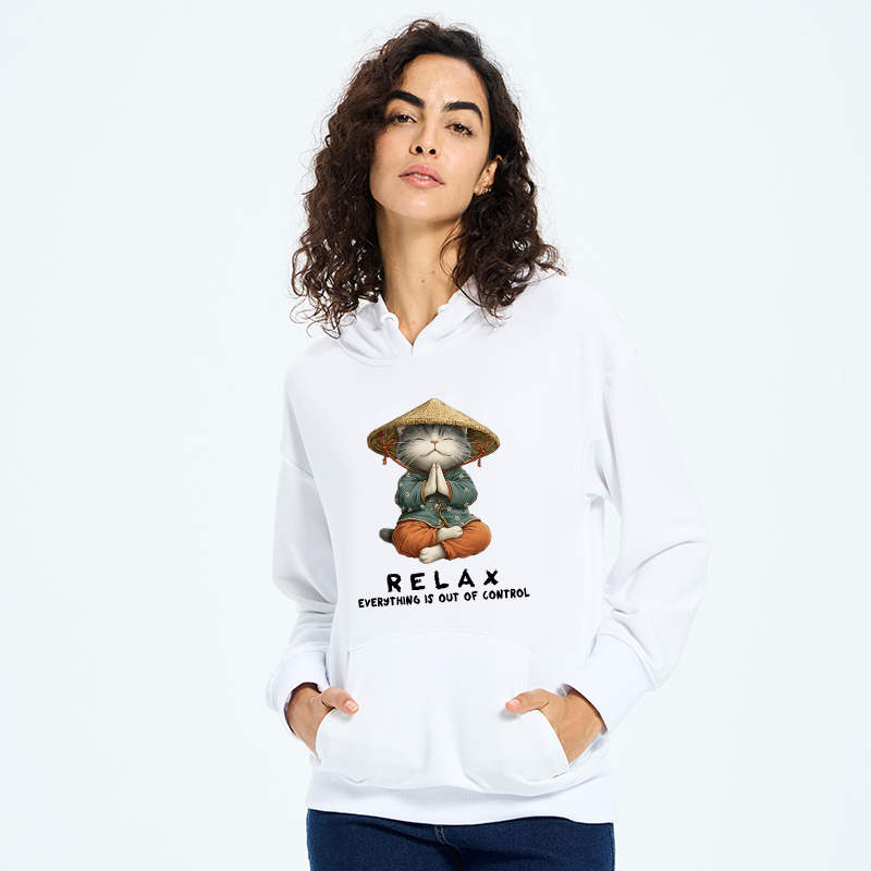 Tokyo-Tiger Zen Relax Cat Graphic Classic Hoodie
