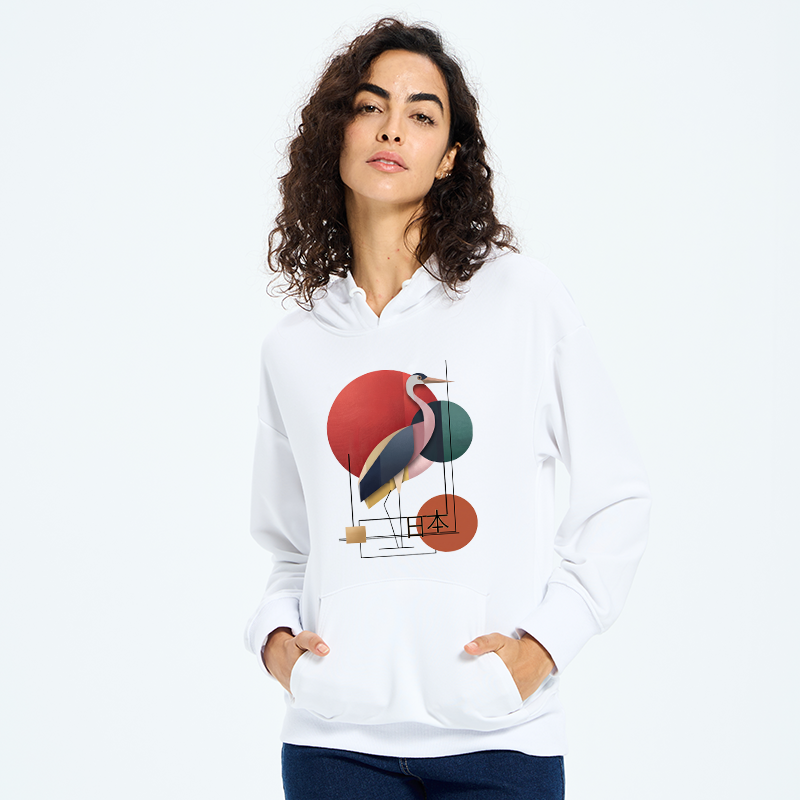 Tokyo-Tiger Geometric Crane Art Classic Hoodie